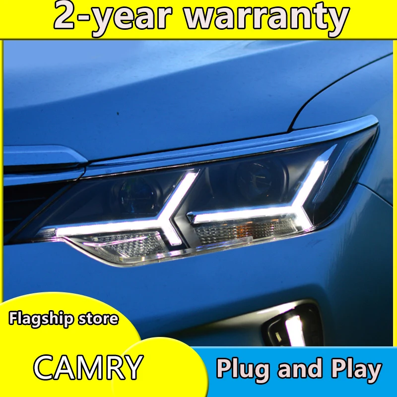Автомобильный Стайлинг для 2015 2016 2017 Toyota Camry V55 светодиодный ные фары новые drl