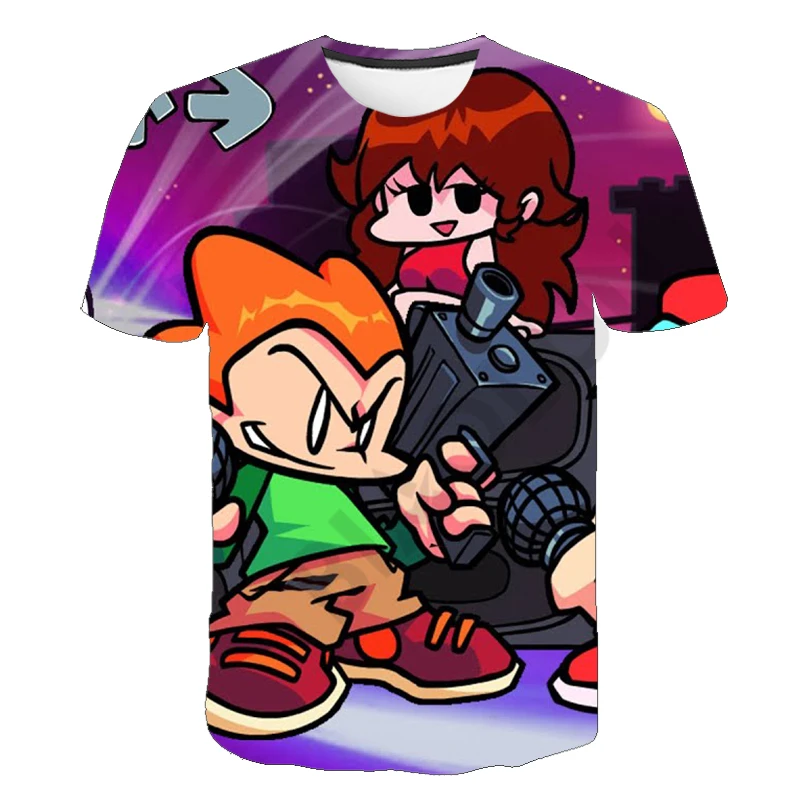 Camiseta de manga corta para ni&ntilde;os y ni&ntilde;as, camisa con estampado de Anime de dibujos animados, Popular, juego de m&uacute;sica, el viernes por la noche, 3D-2