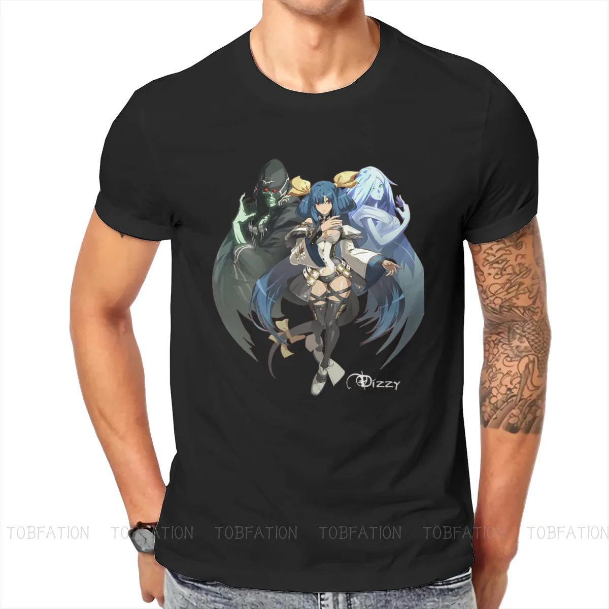 Dizzy Round Collar TShirt Guilty Gear Sol Kay Kosku Mey Fighting Games Fabric Original T Shirt Men Clothes New Design Oversized