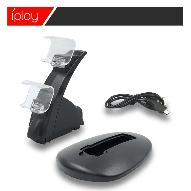 Черная светодиодная док станция с двойным USB зарядным устройством крэдл для