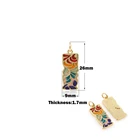 Прямоугольная эмалированная подвеска с эфирным маслом, квадратная, с золотым наполнением, ювелирные изделия сделай сам, эмалированная Подвеска для изготовления ювелирных изделий