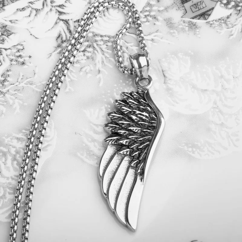 Olowu мужское ожерелье с перьями в форме нержавеющей стали ювелирные изделия для
