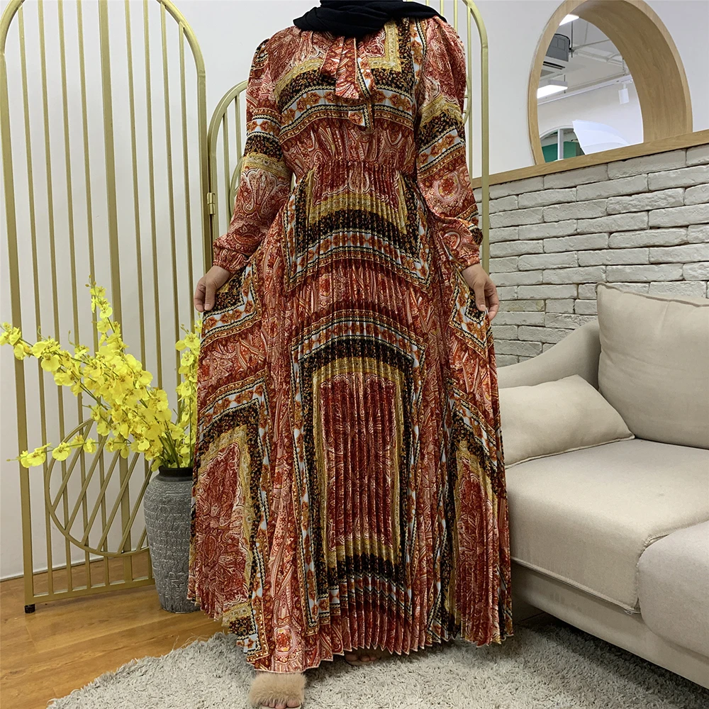 

Плиссированный Кафтан Дубай абайя Турция мусульманский модный хиджаб платье мусульманская одежда Оман Abayas для женщин Vestidos Robe Musulman De Mode