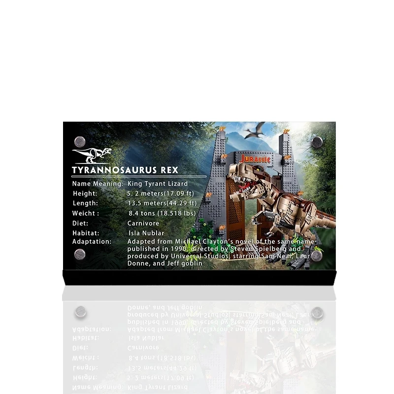 

Acrylic Display Stand Brand NamePlate Compatible For lego 75936 Building Blocks Bricks Toys For Children Kids