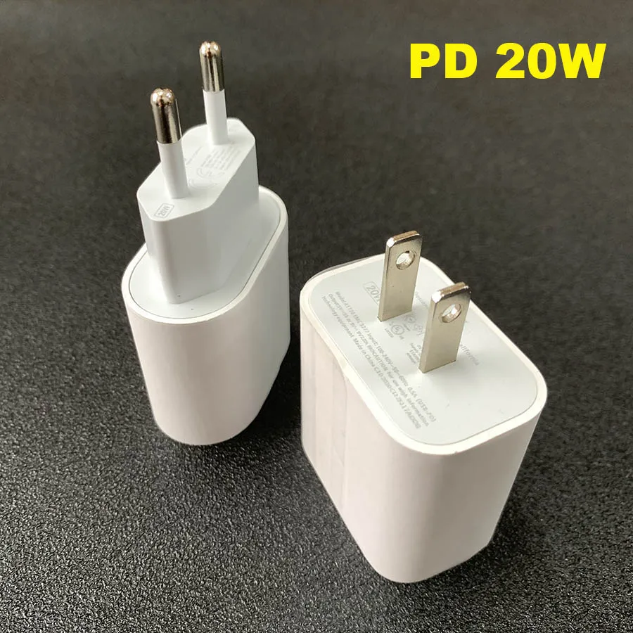 

10pcs/20W OEM Fast Charging PD Charger A2305 A1692 9V 2.22A For 11 12 Pro Max Genuine USB Type C Port EU US Travel Power Adapter