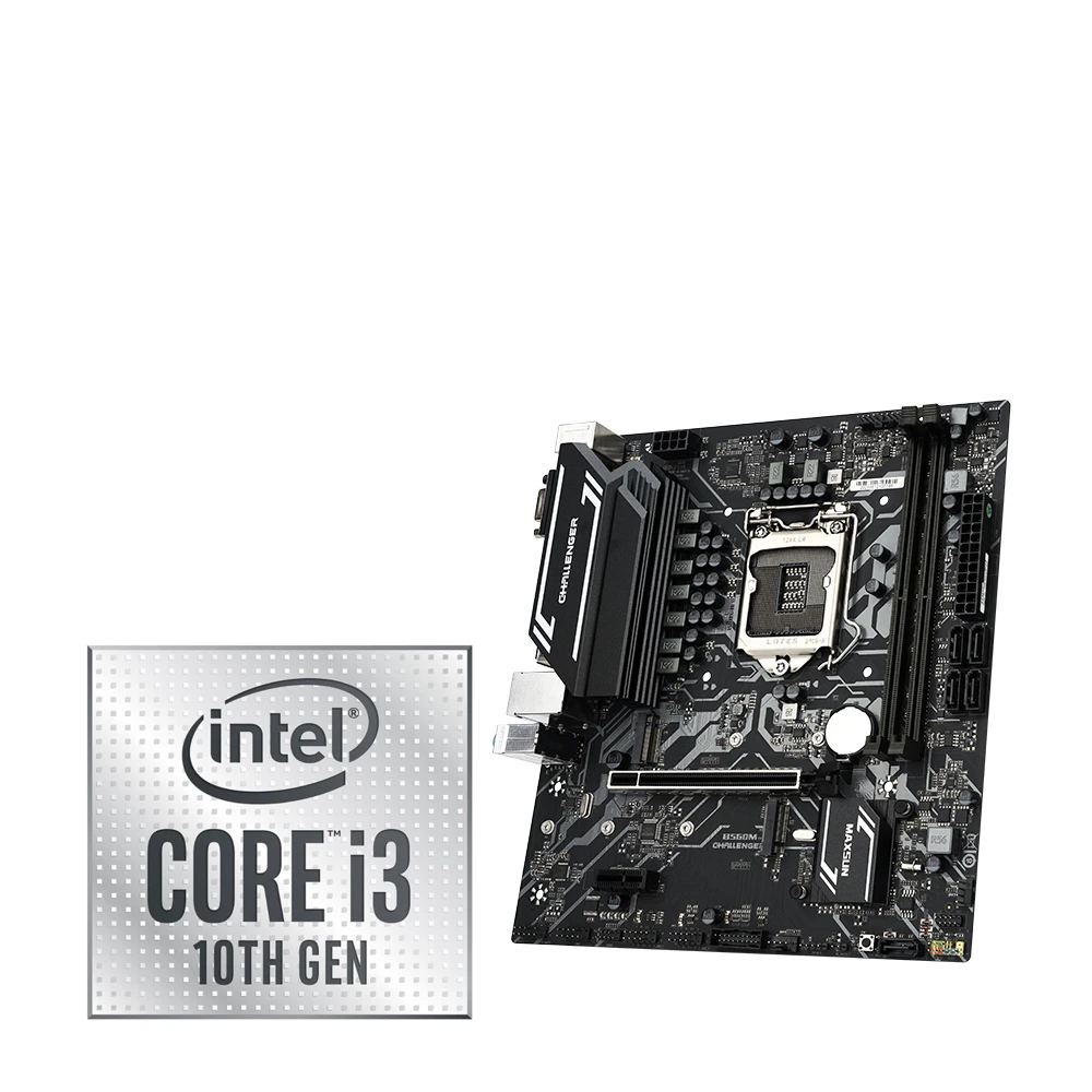 MAXSUN Computer Set MS-B560M + Intel CPU - I3 10105 LGA1200 New but without cooler RAM DDR4 Mainboard Combo |
