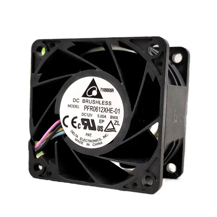 Высокоскоростной герметичный охлаждающий вентилятор Delta 6 см, 6076 дюйма, 12 В, 5 А, максимальная скорость воздушного потока