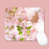 mouse pad simple small girl spring pink peach blossom fresh office game rubber pad table pad mouse pad thickened computer
