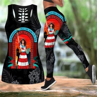 puerto rico combo outfit leggings and hollow out tank top suit yoga fitness soft legging summer women for girl 02