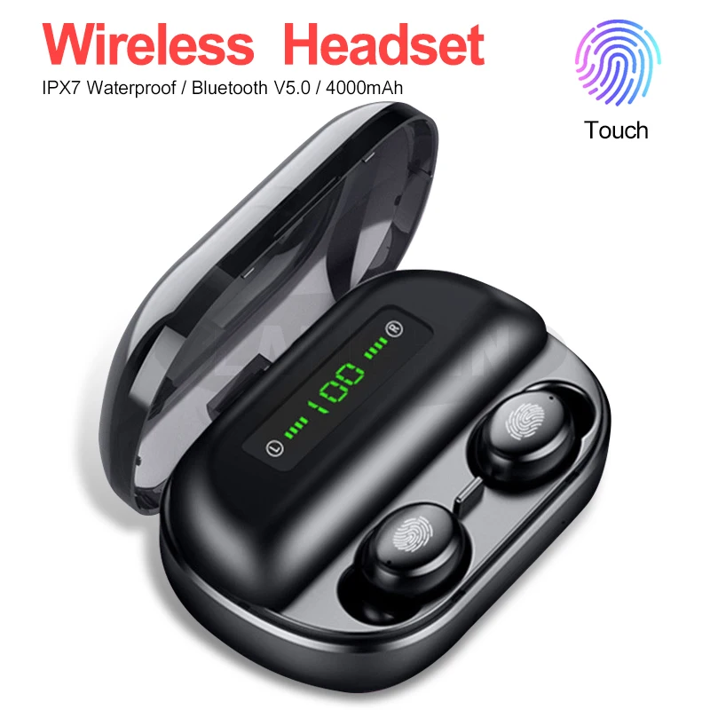 Беспроводные наушники Bluetooth 5 0 IPX7 водонепроницаемые 9D стерео спортивные TWS с