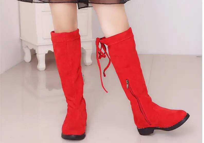 Новые замшевые детские зимние сапоги женские модные для девочек принцессы до