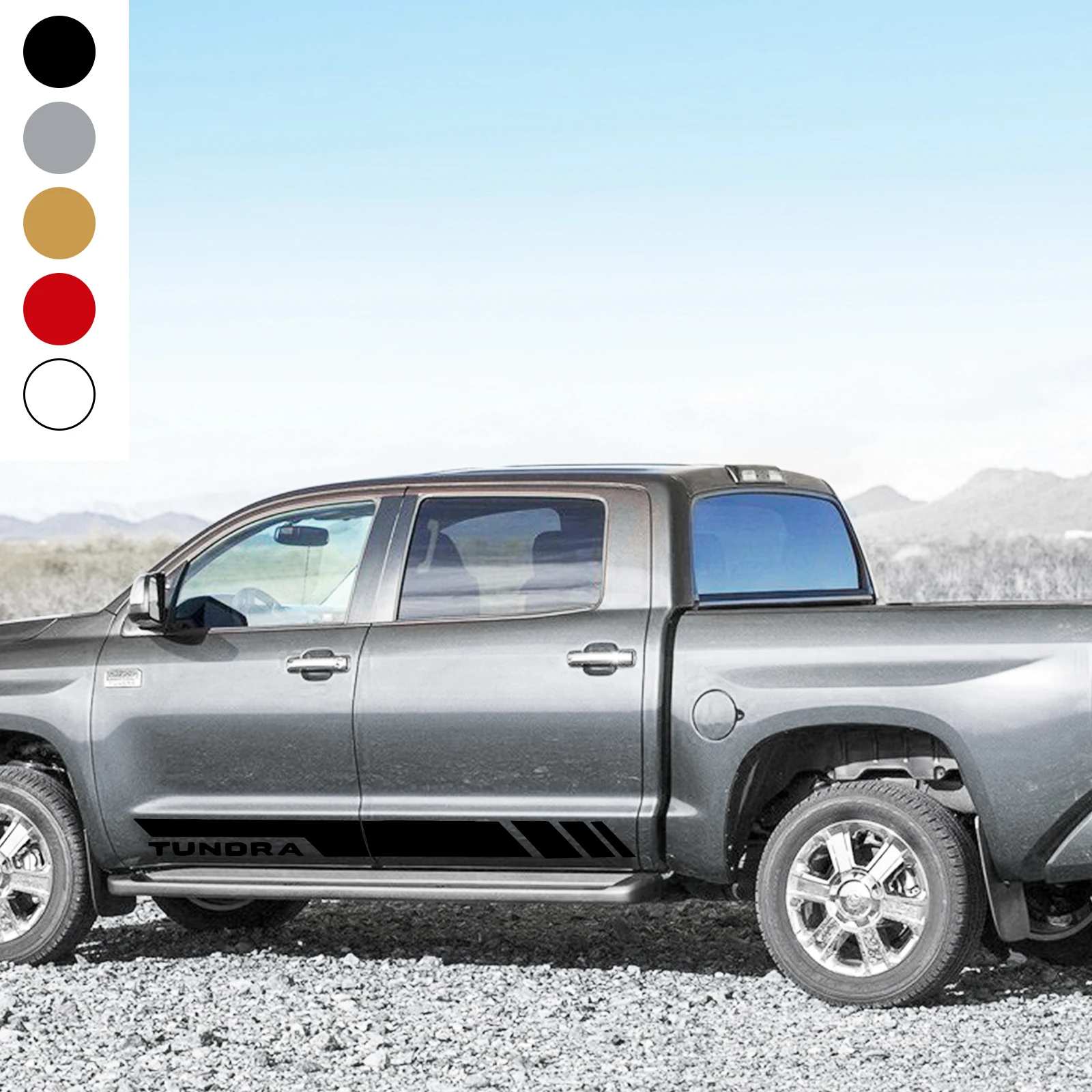 

KJAUTOMAX для Toyota Tacoma TUNDRA, черный виниловый комплект боковых полосок, наклейка, серебряный Молдинг двери, защитный порог
