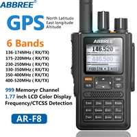 abbree ar f8 gps 6 bands136 520mhz 8w 999ch multi functional vox dtmf sos lcd color amateur ham two way radio walkie talkie