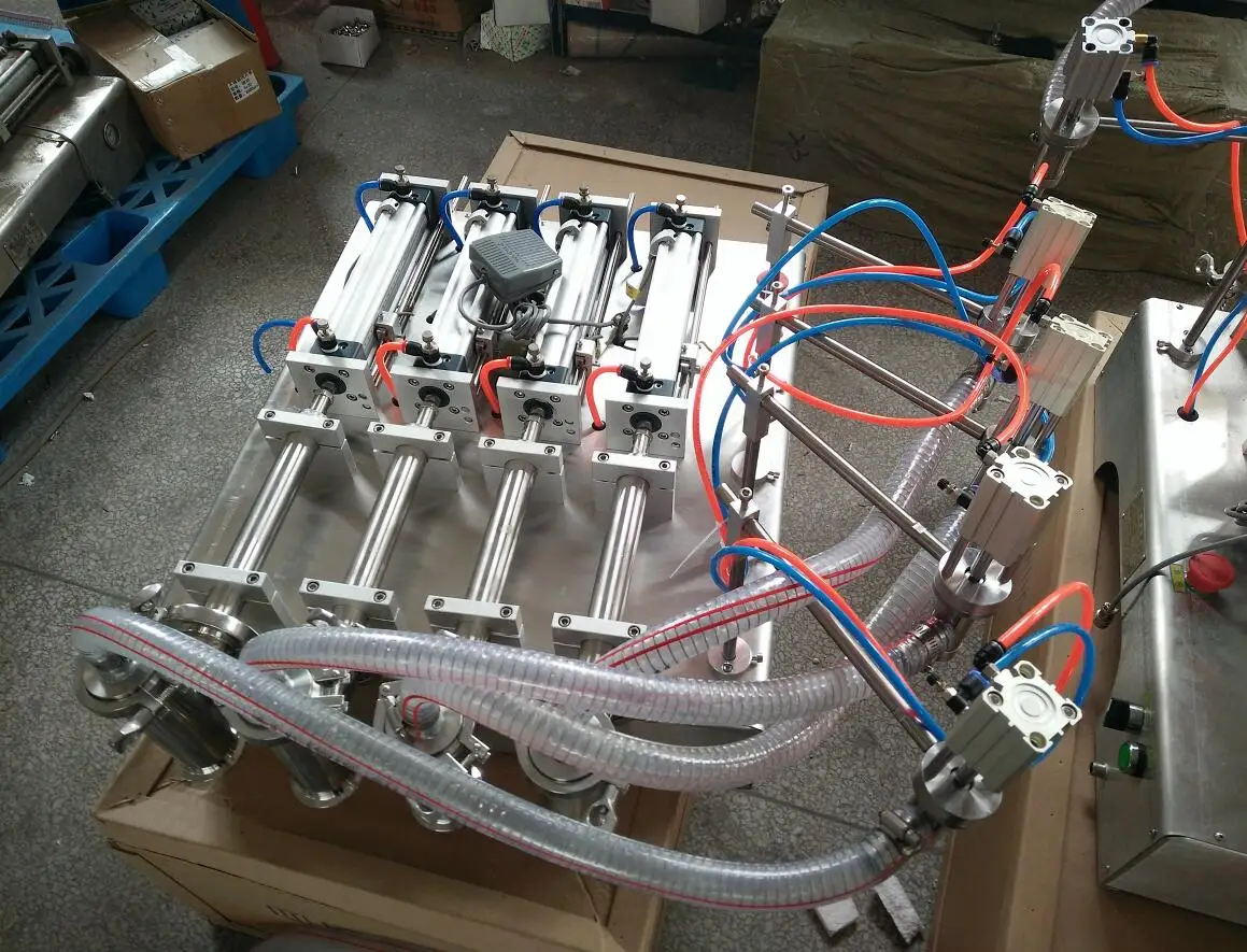 4 головки поршня машина для розлива жидкости пневматическое моющее средство