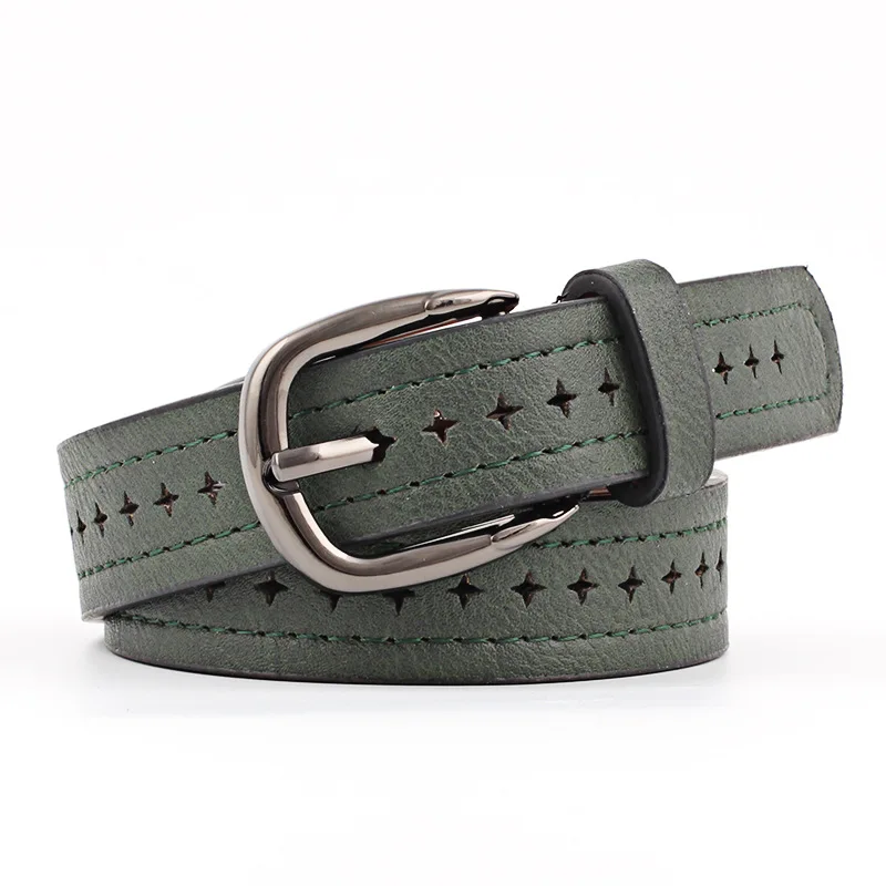 

2020 New Design Faux Leather Belt Female Square Pin Buckle Belts For Women Waistband Hollow Out Waist Strap For Jeans Pants