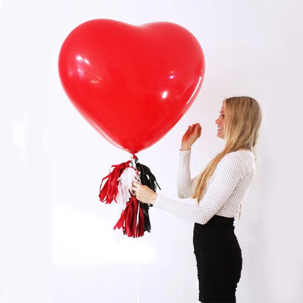 

36inch Large Love Heart Latex Balloons Red Pink White Inflatable Helium Balloon Valentines Day Wedding Birthday Party Decoration