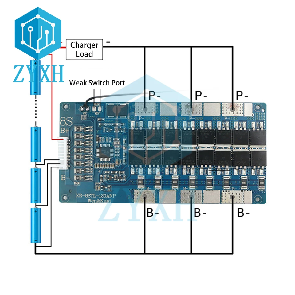 Tanie BMS 8S 24V 100A 120A 80A LiFePo4 Bilans ładowania Baterii Bilans Z Temperatura NTC Ochrona Dla Ebike/Escooter