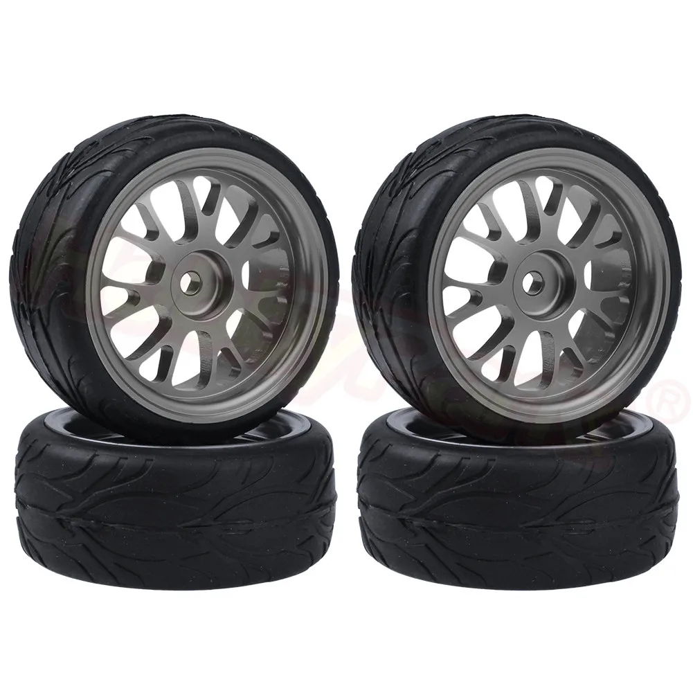 Type 2 Grey 7951 4 шт. 63x26 мм RC алюминиевые колеса и шины для WLtoys A959 A949 A969 A979 A959B A969B A979B 1/18 RC автомобилей запчасти для обновления - Цвет: Type 2 Grey 7951