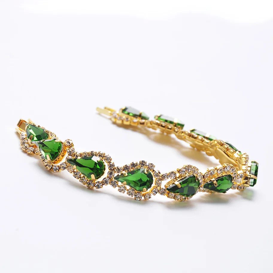 

Bohemia 925 Sterling Silver Bracelet for Women 14K Gold Color Emerald Jewelry Bizuteria Pulseira Feminina Blue Topaz Engagement