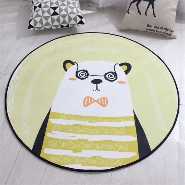 Cute Cartoon Hedgehog Soft Round Decorative Carpet Floor Door Yoga Mat Baby Kids Children Games Crawling | Дом и сад