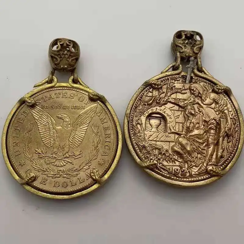 Подвижный орган 1921 г. походная монета в святом грейле латунный кулон медальон