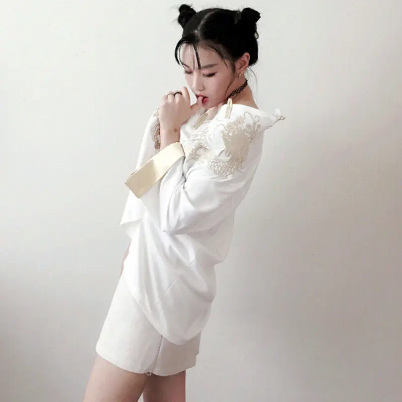 Женский Универсальный кардиган на заказ с вышивкой японское кимоно Свободное