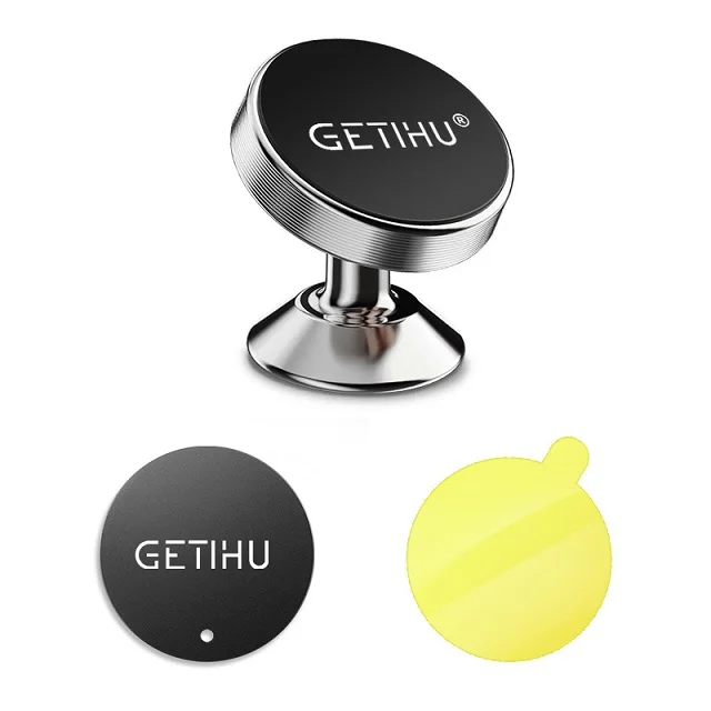 GETIHU 360 магнитный автомобильный держатель для телефона для iPhone, Xiaomi, samsung, универсальная поддержка мобильного телефона, gps подставка, магнитный держатель на вентиляционное отверстие для автомобиля - Цвет: Silver Without Box