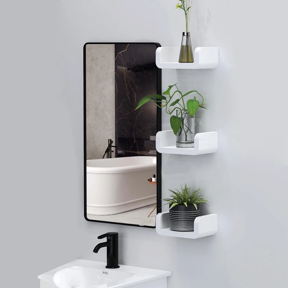 bathroom shelf no drill gadgets kitchen storage organizer pvc waterproof wall mounted shower rack home decor improvement free global shipping