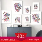 Анатомический орган, ВИНТАЖНЫЙ ПЛАКАТ, Рождественская Печать на холсте, мозг, сердце, легкие, искусство на стене, медицинский художественный Декор