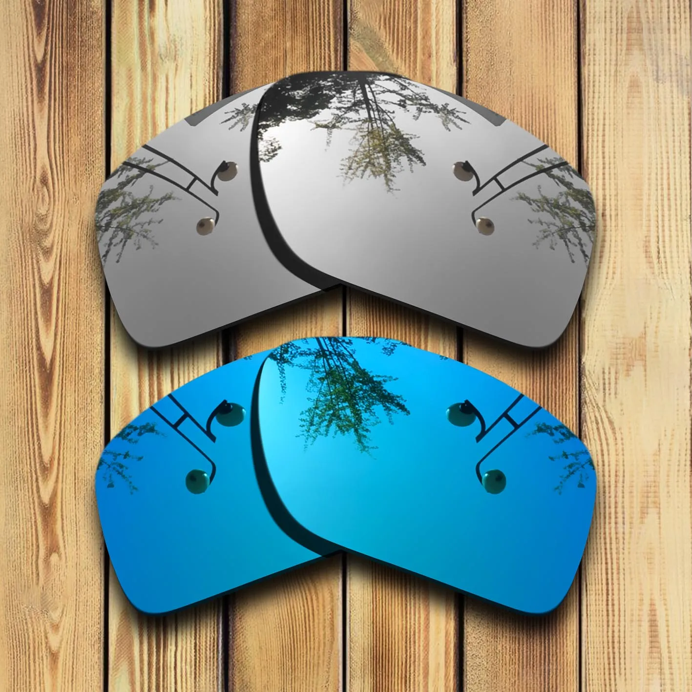 100% Precisely Cut Polarized Replacement Lenses for Big Taco Sunglasses  Chrome & Blue Combine Options