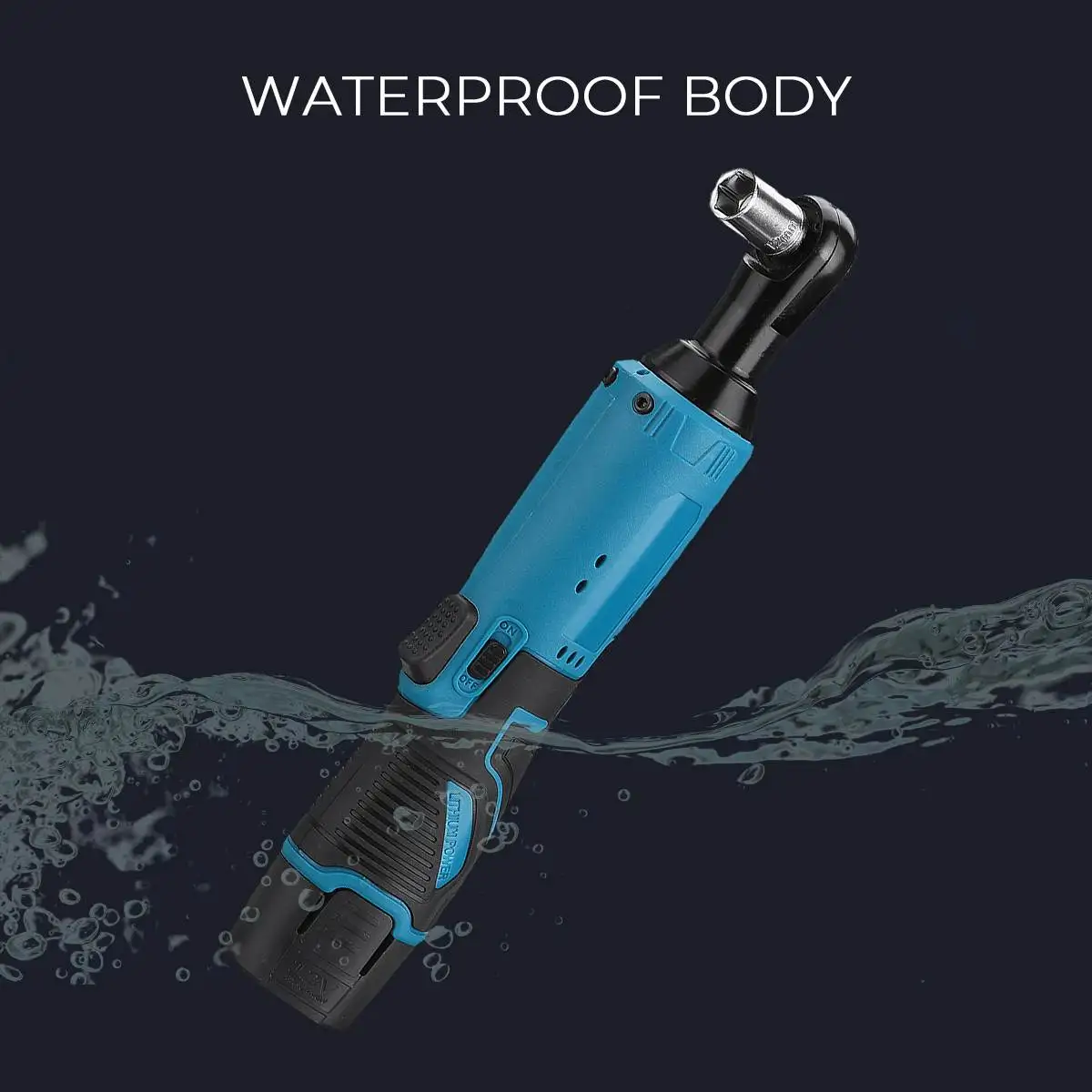 

12V Electric Wrench 3/8" Cordless Ratchet Rechargeable Scaffolding 57N.m Right Angle Wrench Tools with 2Pcs Battery Charger Kit