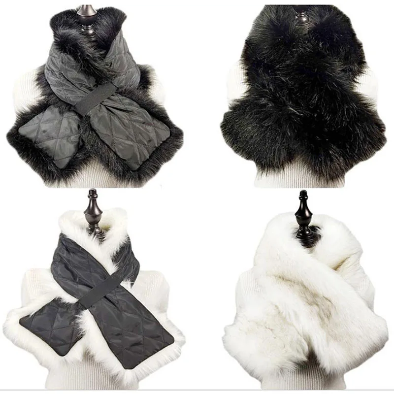 Новый шарф из искусственного меха зимний женский воротник пашмины накидка шаль