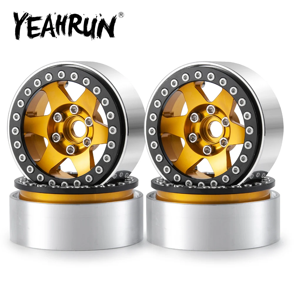 

YEAHRUN, оранжевый металлический сплав, 1,9 дюйма, Beadlock, колесные диски, ступицы для Axial SCX10 CC01 D90 1/10, детали для радиоуправляемого гусеничного авто...