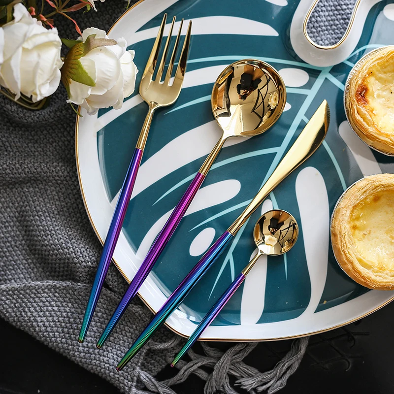 Португалия набор столовых приборов из нержавеющей стали Кухня Многоразовые