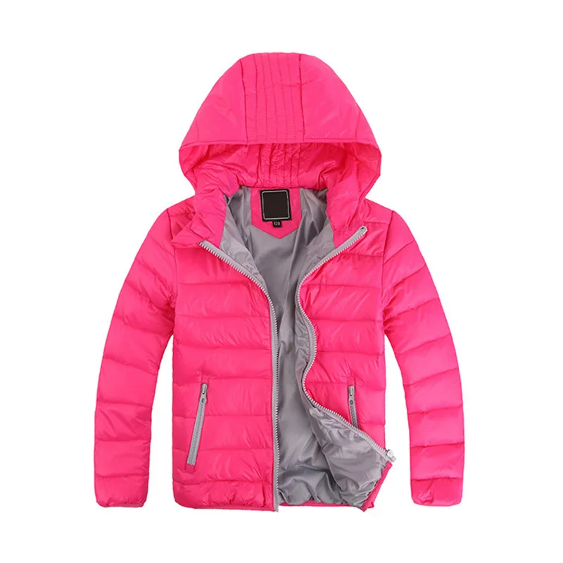 Повседневное пуховое пальто для подростков зимние детские толстовки с капюшоном