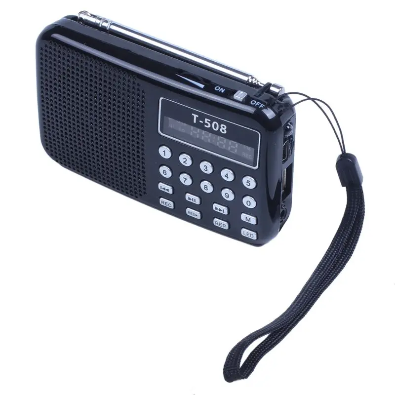 Мини Портативный светодиодный цифровой fm радио динамик USB Micro SD TF карта MP3