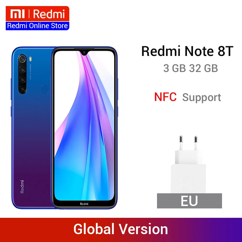 Redmi Note 8 T 3 Гб оперативной памяти Оперативная память 32GB Встроенная Snapdragon 665 Octa Core 6