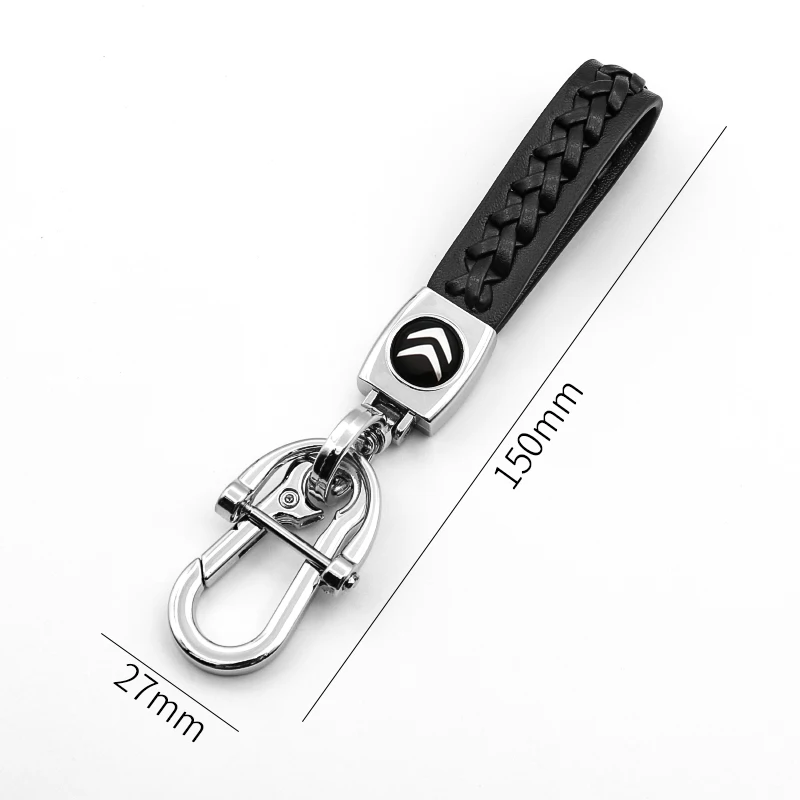 

Car keychain metal leather braided rope logo fashion keychain for Citroen-C1 C3 C5 6 BX CX GT C4Cactus C4PICASSO Berlingo C-Zero