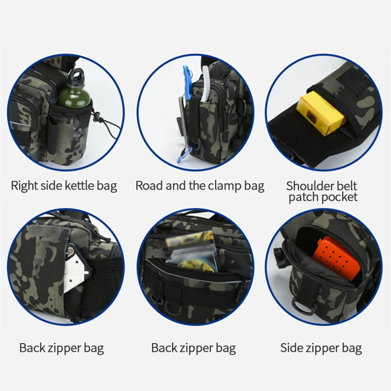 

Outdoor Fishing Storage Bag Multifunctional Single Shoulder Crossbody Bag Waist Pack Fish Lures Gear Utility Storage Fishing Bag