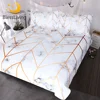 BlessLiving Marble Texture Bedding Set Black White Golden Duvet Cover Set 3-Piece Stylish Bed Cover Nature Inspired Bedclothes 1