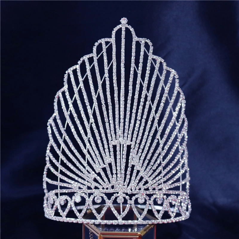 Новая простая Мода Стразы Блестящая Корона роскошный свадебный головной убор