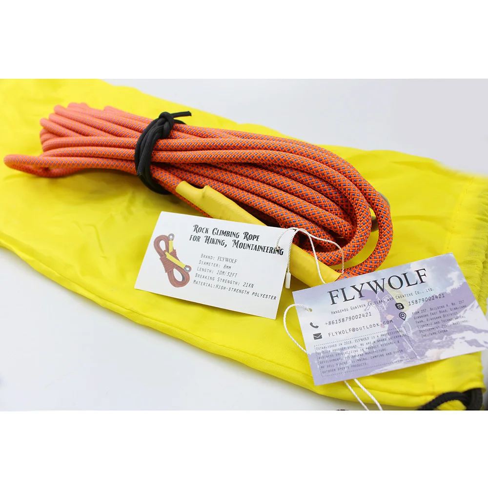 Веревка для скалолазания FlYWOLF диаметром 8 мм аксессуары активного отдыха походов