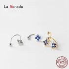 Ла Monada серьги в виде колец, для Для женщин серебро 925 тонкой Для женщин серьги ювелирных изделий серьги-подвески с цветочным украшением из чистого укупорочная серьги в виде колец, 925 серебро Для женщин крюк
