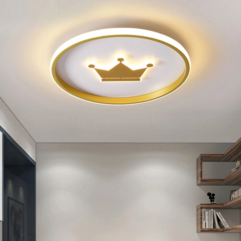 Современная детская спальня светодиодная Корона затемняемая потолочная лампа