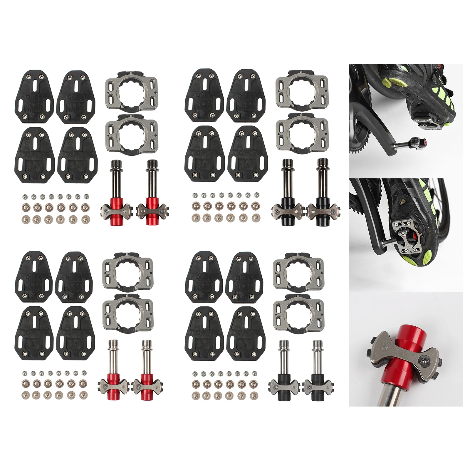 

2PCS Self Locking Bike Pedal Cleats Cycling Bicycle Pedals with Fittings