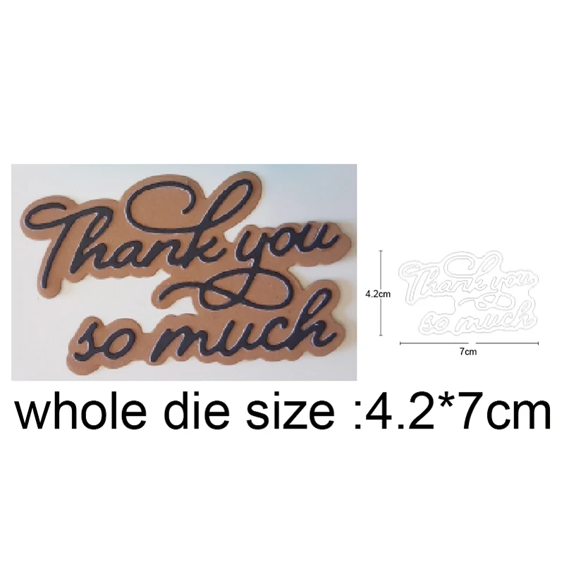 

2020 New Metal Cutting Dies Word Thank you so much Craft Dies Scrapbooking die Album Card Making Embossing Die Cut stencils dies