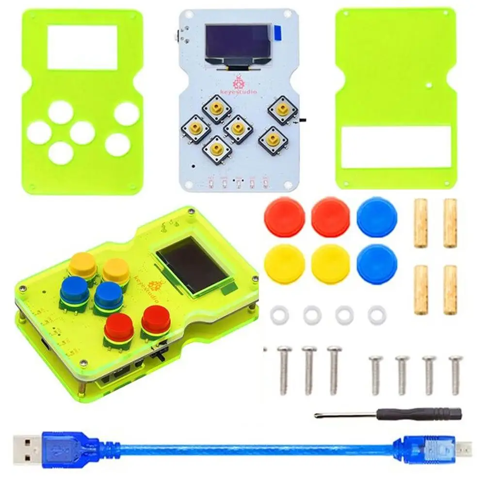Keyestudio GAMEPI ATMEGA32U4 DIY Kit HandheldCon W/OLED игровой автомат консоль стартовый набор для Arduino