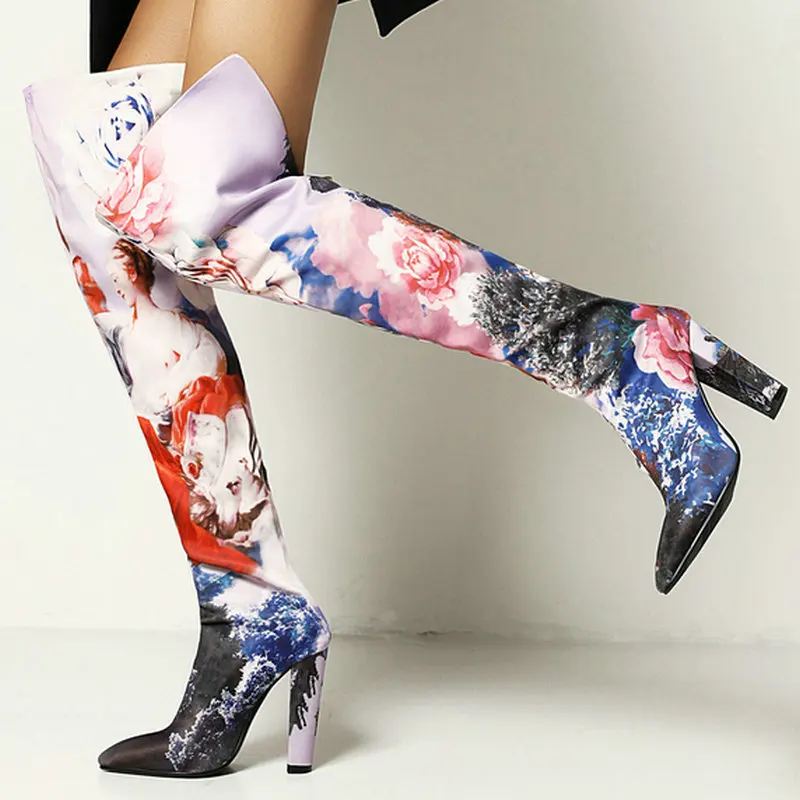 

2021; Сезон осень-зима; Высокие сапоги-ботфорты выше колена сапоги для женщин в пикантном стиле, модная зимняя обувь, женские вечерние свадебн...