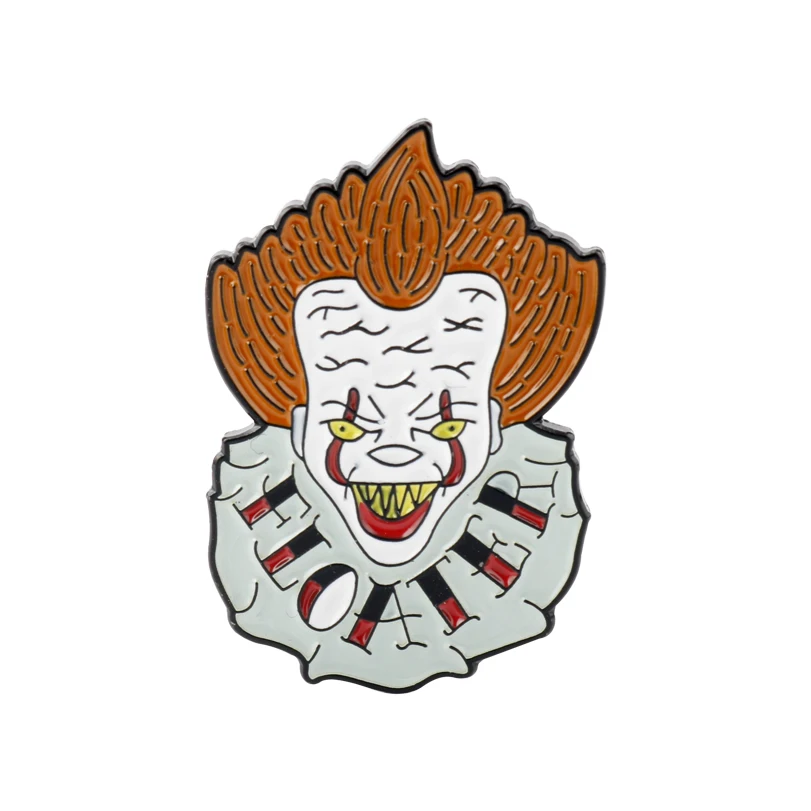 06 Фильм ужасов Стивен Кинг это эмалевые броши, булавки Pennywise фигура значок нагрудные булавки Чаки лицо рюкзак сумки ювелирные изделия подарок-40 - Окраска металла: 06