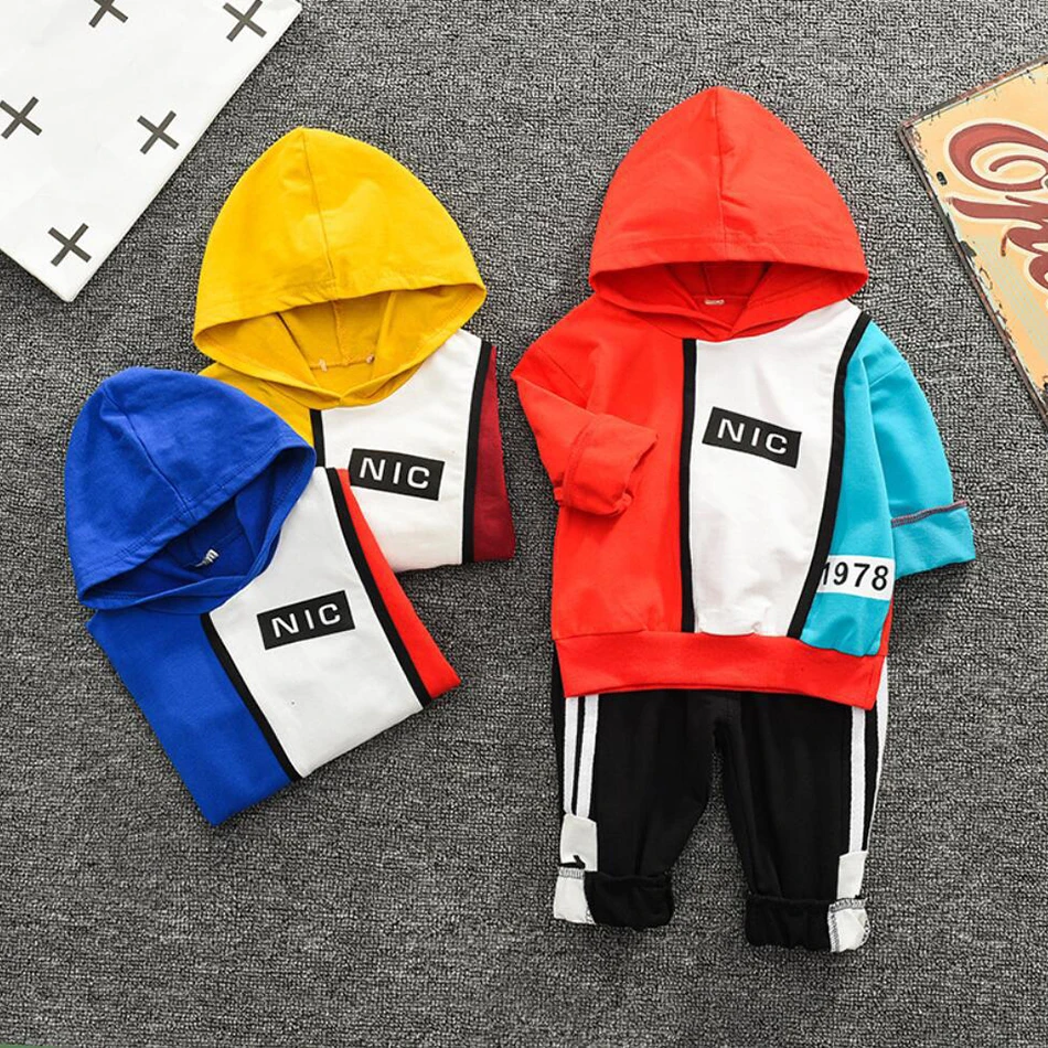 

Children Outfit Autumn Boys Girls Clothing Hooded Pullover Tops+Pants Suit 2PCs Casual Cotton Clothes Infant Fashion Sportswear
